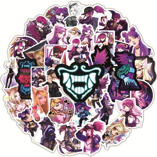 10/30/50PCS Game LoL KDA Stickers Laptop DIY Guitar Luggage Skateboard Phone Bike Car PVC Waterproof Graffiti Sticker