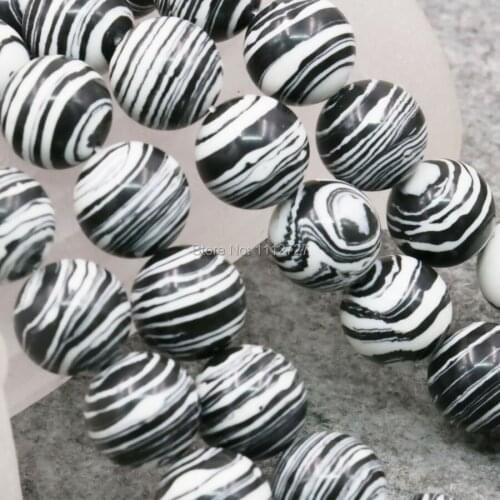 6 8 10 12mm Turkey Howlite Chalcedony Zebra Jewelry DIY Loose Beads Semi Finished Stone Balls Girl Gifts Handmade Fitting Female
