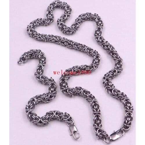 8mm Handmade byzantine Link Chain Necklace & Bracelet Set Stainless Steel Jewlery Set High Quality Bling New Fashion