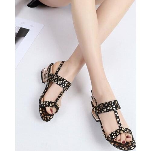 Big Size 11 12 13 high heels sandals women shoes woman summer ladies open-toed cingulate Little round head Thick with sandals