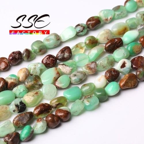 8-10mm Natual Irregular Chrysoprase Australia Jades Stone Beads Loose Spacer Beads For DIY Jewelry Making Bracelet Necklace 15