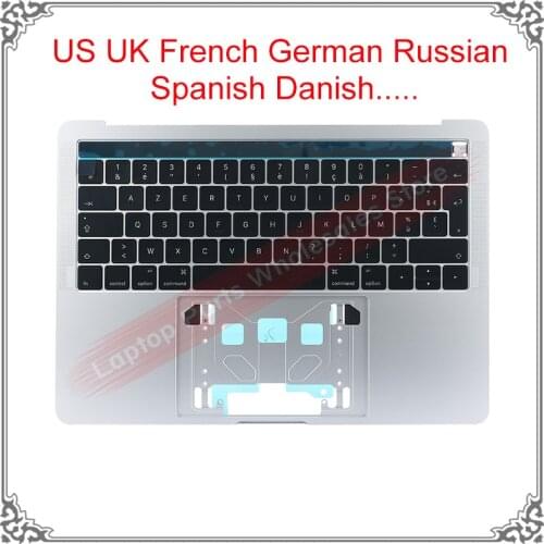 New A1706 Top Case For Macbook Pro Retina 13.3'' Palmrest TopCase US UK Russian Germany Spanish France Keyboard with touchbar