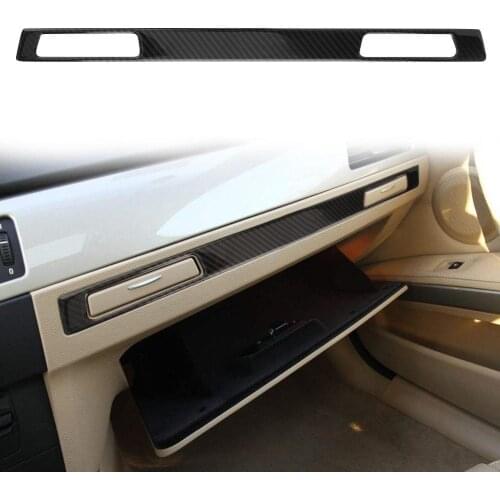 Carbon Fiber Copilot Water Cup Holder Panel Trim Car Interior Sticker for BMW 3 Series E90 E92 E93 Car Stying Accessories