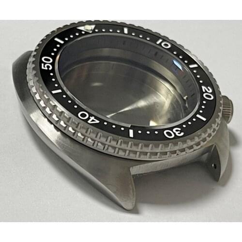Watch Part 46.6mm Titanium Material Turtle King Watch Case Sapphire Crystal Ceramic Bezel Fit NH35/36 Automatic Movement
