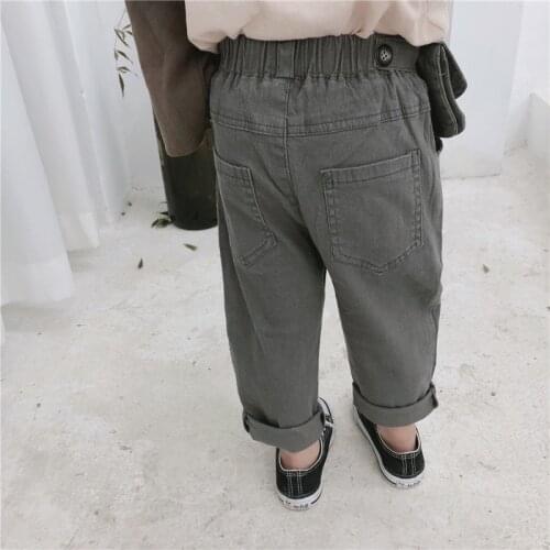 2 3 4 5 6 7 Years Toddler Kids Pants for Girls Boys Spring Autumn Baby Loose Cotton Trousers with Fanny Pack Elastic Waist Pants