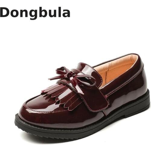 Kids Girl Shoes In Princess 2020 Girls Leather Shoes Children Wedding Dress School Shoes Kids Autumn Bow-knot Black Performance