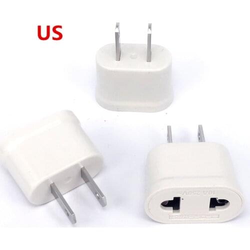 US USA EU EURO Europe Travel Power Plug Adapter Charger Converter USA converter White