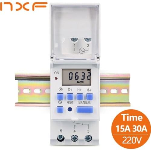 Electronic Weekly 7 Days Programmable Digital TIME Relay Timer Switch Control AC 220V 230V 12V 24V 48V 16A Din Rail Mount THC15A