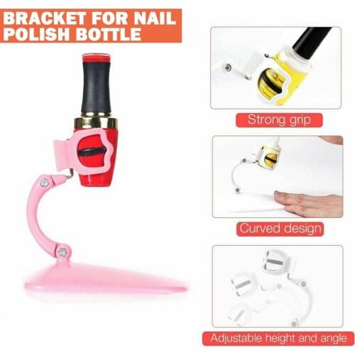 Hand Free Nail Polish Gel Bottle Holder Flexible Adjustable Tilt Anti-Spill Nail Varnish Stand Clip Grip Manicure Pedicure Tools