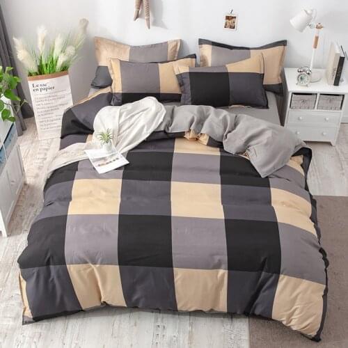 Bed Linens Gray Pink Black Stripe Bed Linen Bedding Set Super Soft Comfortable Quilt Cover Home Textiles Bedclothes Jogo De Cama