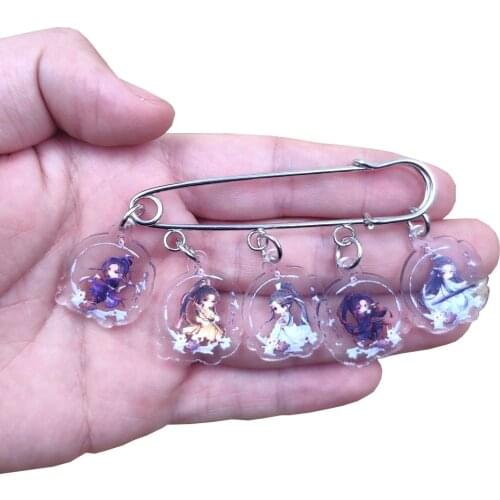 Hot Sale Cute Acrylic Anime Game Cartoon Mo Dao Zu Shi Brooch Bag Overcoat Badge Wei Wuxian Lan Zhan Women Birthday Gift