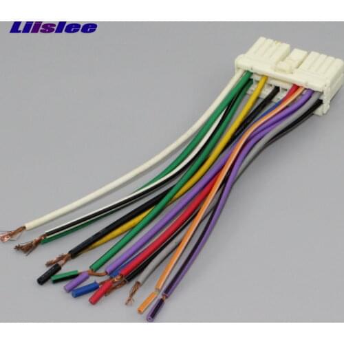 Liislee Car CD DVD Player Power Wire Cable For SsangYong Actyon / Chevrolet Spark Plugs Into Factory Radio DIN Female