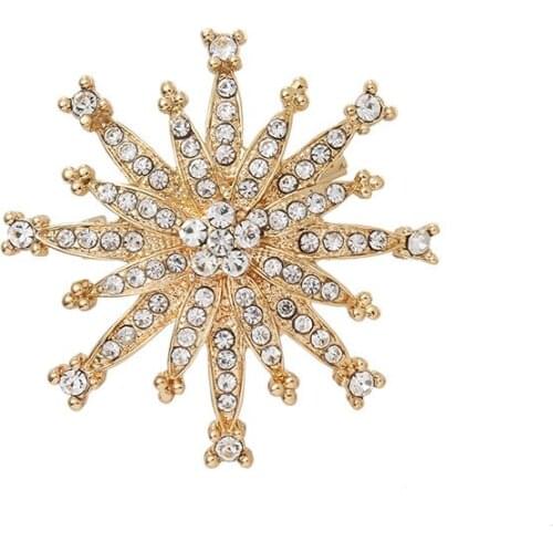 Lovablegirls crystal snowflake brooch ladies 2021 new fashion sweet temperament fashion clothes accessories