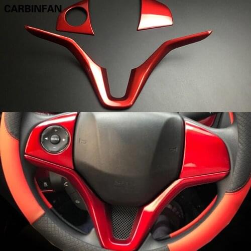 Car Steering Wheel Cover Trim Sticker Car Interior Red Decoration Covers Fit For Honda HR-V HRV XRV Vezel 2016-2019 C1931