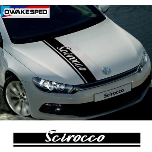 Auto Bonnet Sport Stripes Stickers For-Volkswagen Scirocco Accessories Car Styling Hood Engine Cover Decor Sticker Vinyl Decals