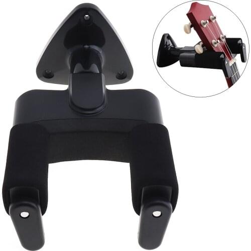 Wall Mount Auto Lock Guitar Hanger Non-slip Hook Holder for Guitars Bass Ukulele Violin and Other String Instruments