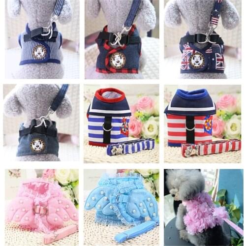 Fashion Nylon Lovely Pet Harnesses Small Dog Puppy Cat Harnesses Pitbull Neck Collar Chest Strap Dog Leash Pet Suppplies