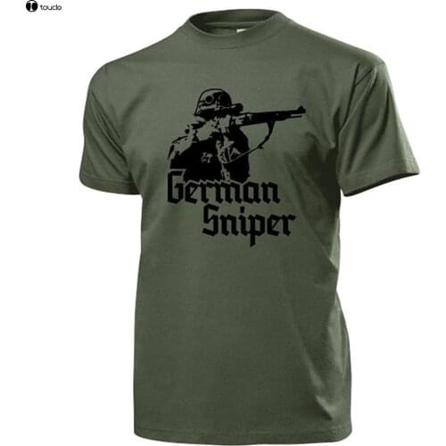 New Brand Cheap Sale 100 % Cotton German Sniper Rifle 98k K98 Target Telescope Soldier Elite Weapon Militaria Graphic Shirts