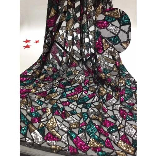 New design sequins BZL-8.1521 Nigerian fabric for party dress new African embroidered lace fabric
