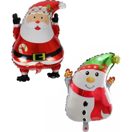 Christmas Balloon Wholesale Home Decoration for Christmas Party 63cm Inflatable Santa Claus Air Ball Snowman Foil Balloon JL0112