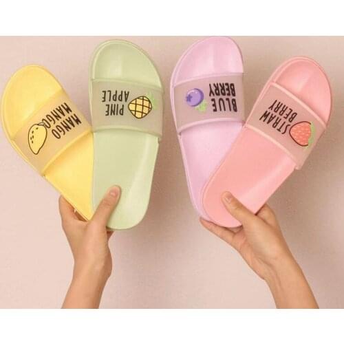 Maogu 2021 Summer Slippers Shoes Women Cute Fruit Jelly Color Transparent Open Toe Flip Flops Outdoor Beach Slides Sandals