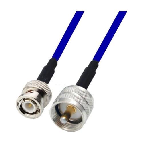 Blue Soft RG142 BNC Male to UHF Male Connector RF Coaxial Jumper Pigtail Cable