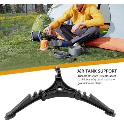 Foldable gas tank bracket outdoor portable gas burner stove camping stove bottle cage bracket tripod folding tank bracket
