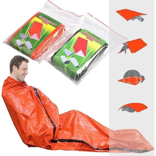 Waterproof UltralightThermal Emergency Sleeping Bag Bivy Sack Survival Blanket Basg Camping Hiking Outdoor Sports Emergency Kit