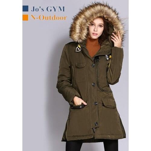 Outdoor Winter Army Green Women Jackets Hiking Warm Thicken Hooded Leisure Windbreaker Multi-pocket Comfortable Waterproof Coats