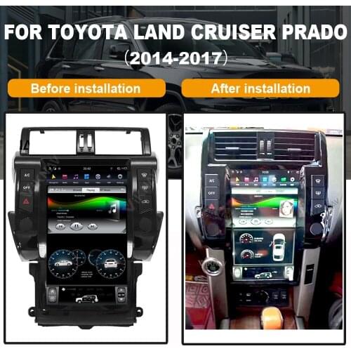 Vertical screen car radio auto GPS navigation multimedia player stereo for-TOYOTA Land Cruiser Prado 2014-2017