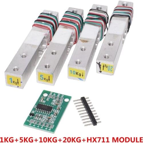 I2C IIC Load Cell 1KG 5KG 10KG 20KG HX711 AD Module Weight Sensor Electronic Scale Aluminum Alloy Weighing Pressure Sensor
