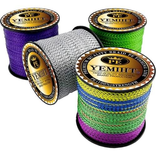 YEMIHT 300M 4 Strands 10-80LB Spotted PE Braided Fishing Wire Multifilament Super Strong Invisible Fishing Line Japan Multicolor