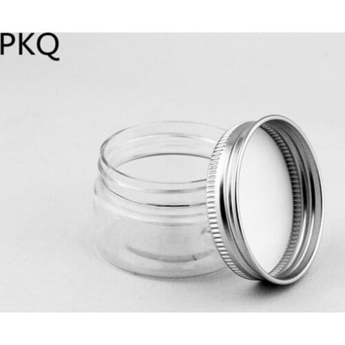 10 pcs/Lot 200ML PET Clear Jars With Silver Aluminum Lid For Facial Mask Food Storage Jars Cosmetic Containers