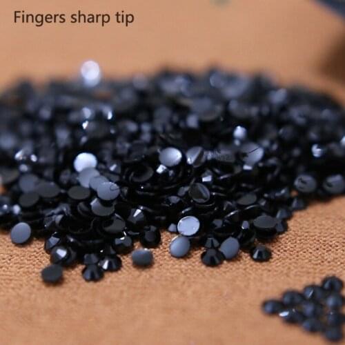 1000 pcs SS16 black 14 Facets Resin Round Rhinestone Sparkling Rhinestones Nail Art Decoration DIY N02