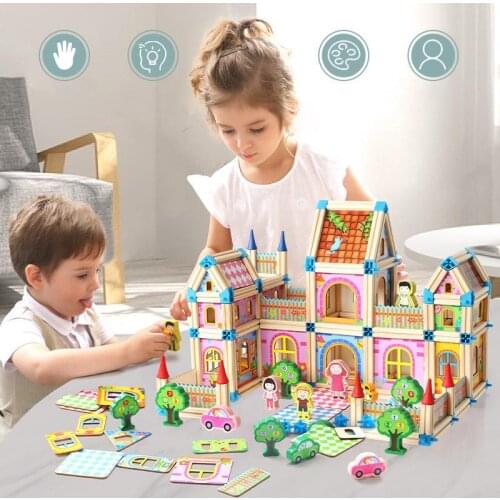 128/268pcs Wooden Construction Model Building Kids Toy Child Preschool Designer Cubicfun Jigsaw Puzzle Educational Toys