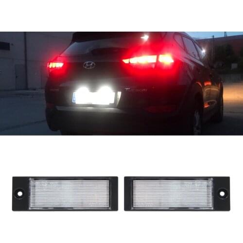 2Pcs Car LED License Plate Lights 12V SMD Led Number Plate Lamp Bulb Kit for Tucson 2015-2018 For IX35 2015-2018