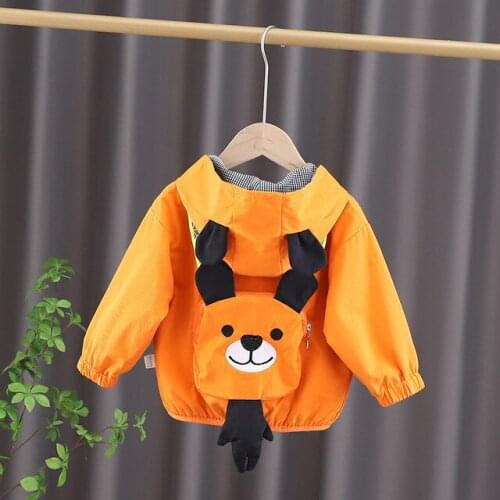 2021 Spring Autumn Baby Girls jacket Kids Overcoat Toddler Boys Coats Hooded infant Clothes Zipper Pocket Childrens Clothing