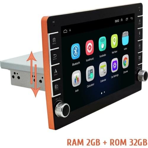 1Din 9" Android 8.1 1080P Touch Screen Car Stereo Radio With Button Knob Quad-core RAM 2GB ROM 32GB GPS Wifi Adjustable