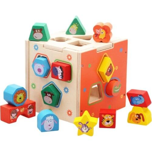 Wooden Geometric Shape Educational Toy Intelligence Box Early Education Disassembly Set Volume Wooden Geometry Kid Toys Gift