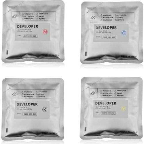 For Konica Minolta Bizhub C220 C280 C360 C220 360 280 Copier Developer Iron Powder, 210g/bag color and black