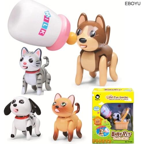 EBOYU 777-263 Induction Baby Sucking Pet Cat Dog Tongue Stick Out Drink Milk Bottle Toy for Children Puzzle Earl
