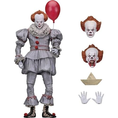 18cm Stephen Kings It the Clown Pennywise White Face Figure PVC Horror Action Figure Dolls Collectible Models Kids Friends Toys