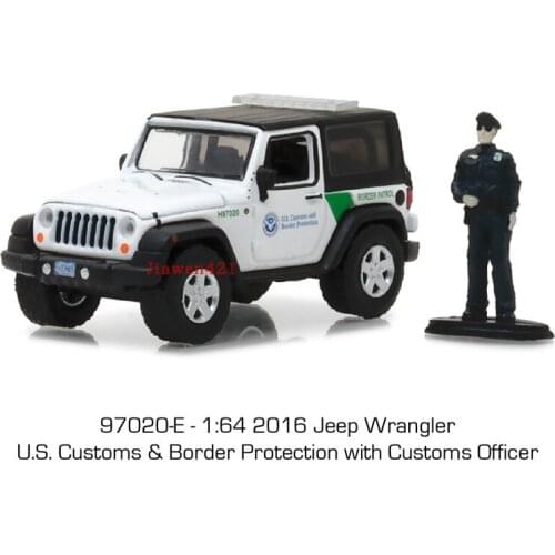 GreenLight 1:64 2015 Jeep Wrangler Unlimited With Man Alloy toy cars Metal Diecast Model Vehicles For Children Boys gift hot