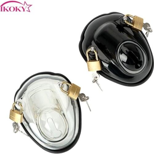 IKOKY Cock Ring Chastity Belt Male Chastity Device Erotic Toys Cock Cages Penis Ring Penis Lock