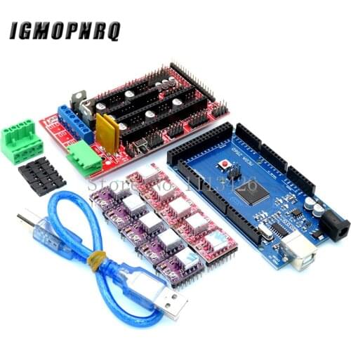 3D Printer kit 1pc Mega 2560 R3 + 1pc RAMPS 1.4 control panel+ 5pcs A4988/DRV8825 Stepper Motor Drive Carrier Reprap