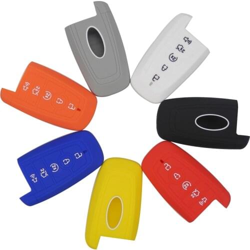 Kutery 5 Buttons Silicone Rubber Colorful Remote Car Key Cover Case For Ford Fusion Hybrid Mondeo Protection Replacement