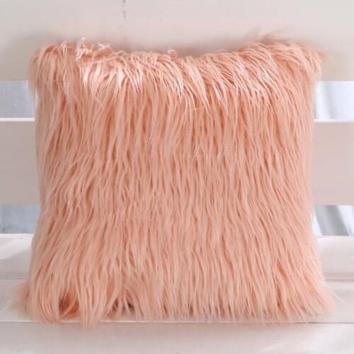 Soft Long Plush Cushion Covers Sofa Throw Pillows Bed Pillowcase Solid Color Thanksgiving Pillow Cover for Bed Car Home Decor