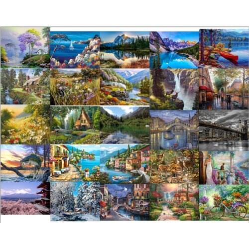 Snowing senenery river Needlework,Sets For full Embroidery kits,Home decor 14/18/28ct /11ct white canvas,Dmc,Diy,Cross stitch