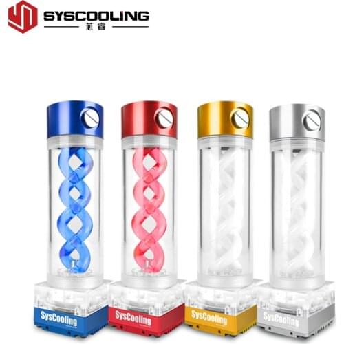 Syscooling 65MM Computer cooling pc RGB light pump water tank PWM speed control head 4 meters flow 500L