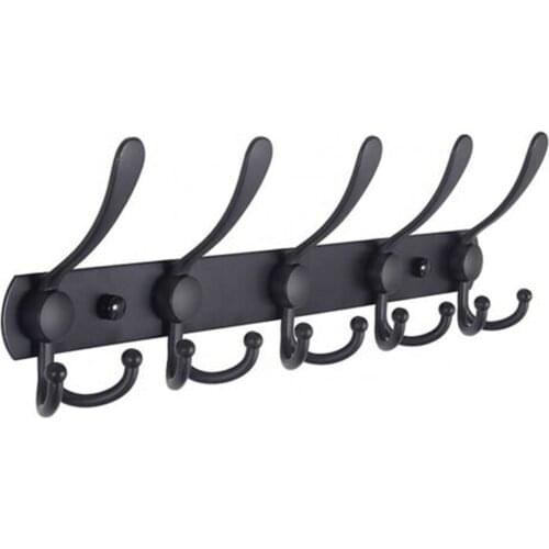 Wall Mounted Coat Rack Heavy Duty 5 Tri Hooks Metal Wall Hangers With Screws For Home Kitchen Wall-Mounted Coat Hook